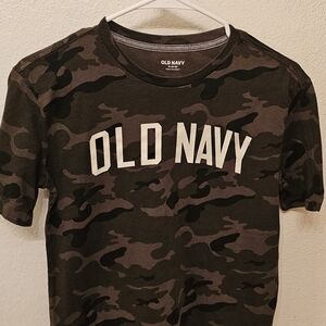 Old Navy Men’s Camo Logo Tee - Olive/Black